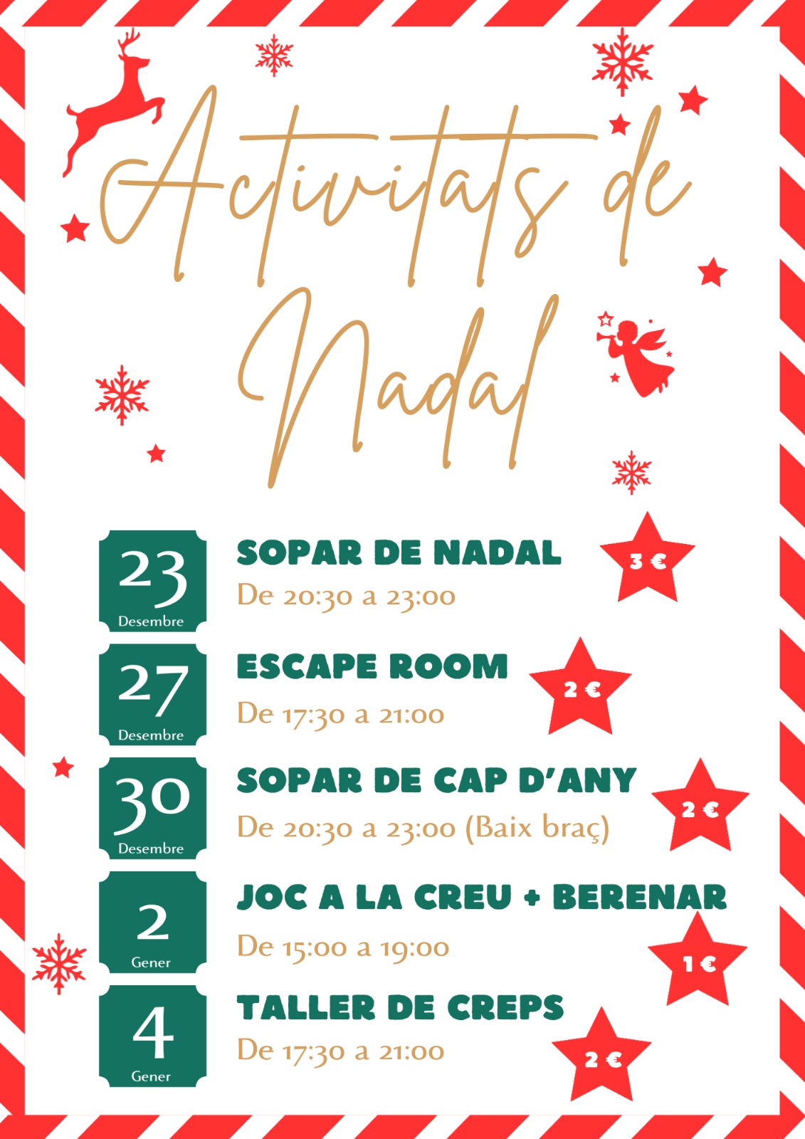 ACTIVITATS NADAL A LA CASA DE LA JOVENTUT 