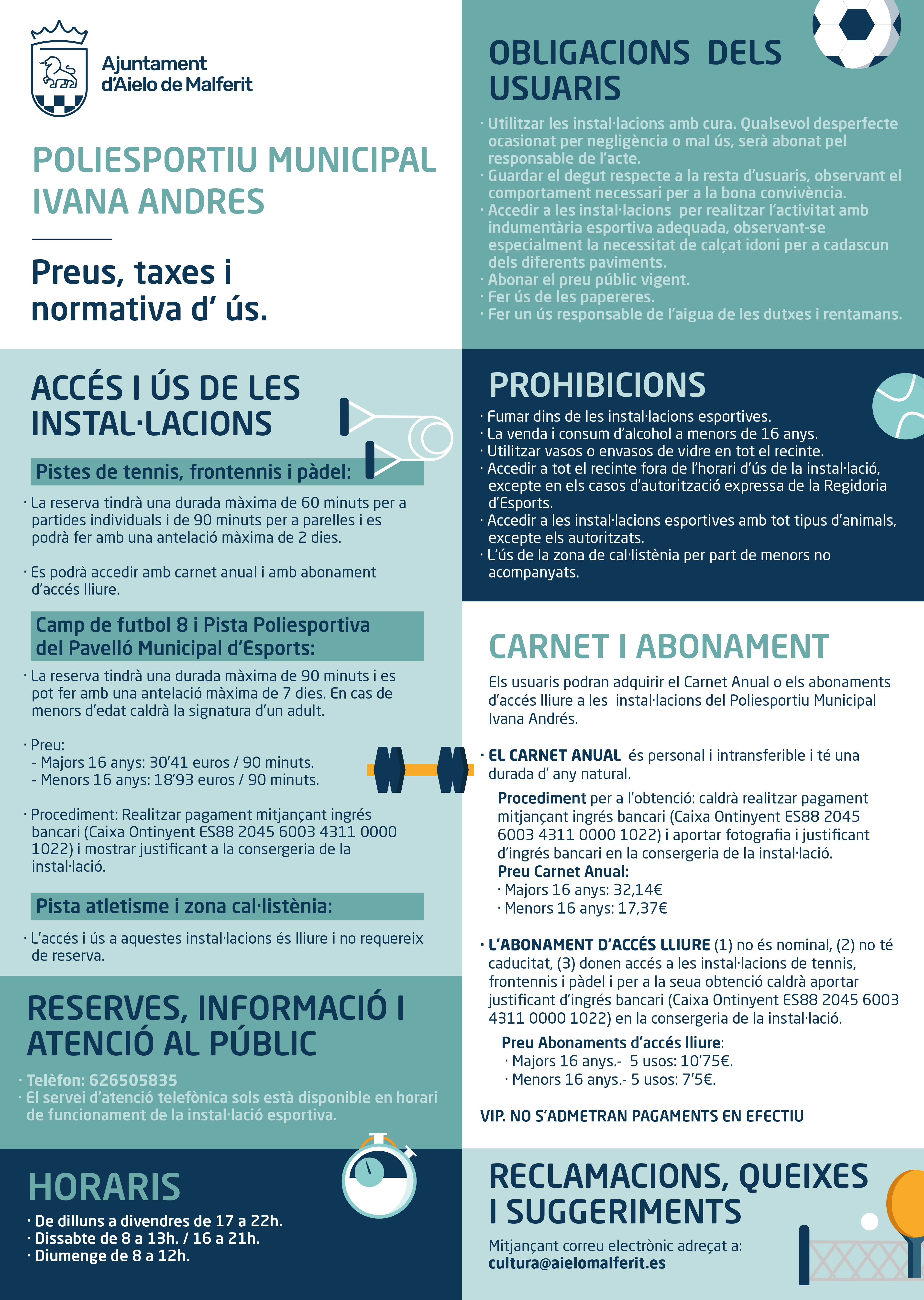 Nota INFORMATIVA Poliesportiu Municipal 