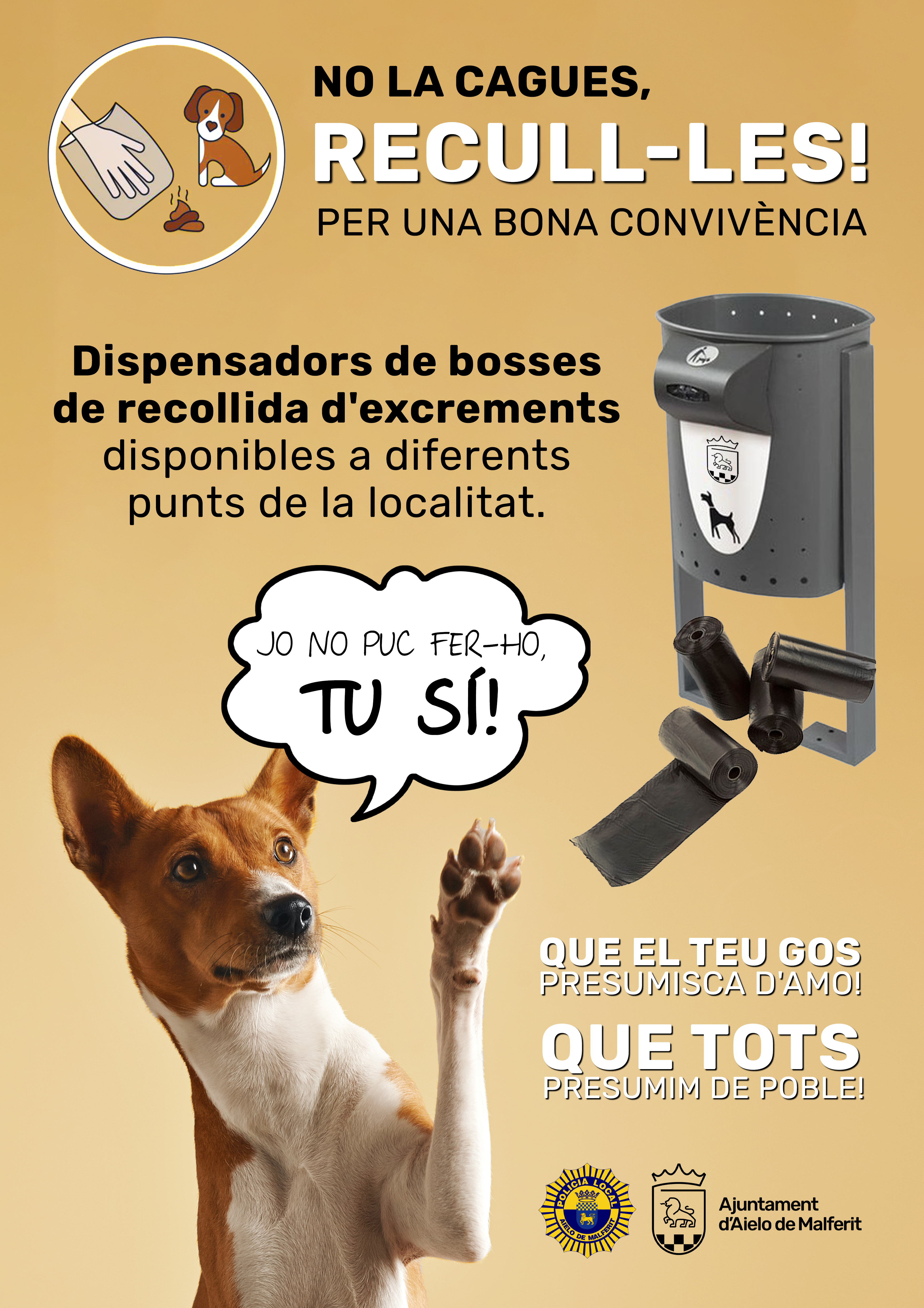 L'Ajuntament instal·la dispensadors de bosses per a excrements de gossos